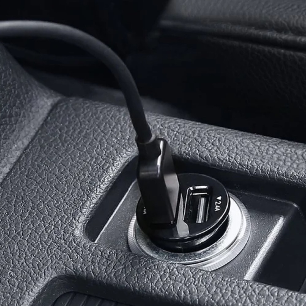 Black Dual USB Charging Block for Car